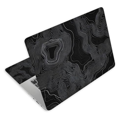 Universal Laptop Skin Decal, 3-Piece Vinyl Protector for 12 13 14 15.6" Notebook, Waterproof Anti-Scratch, Easy Trim & Bubble-Free Finish, Topographic Map Bold Lines - color: Topographic Map Bold Lines