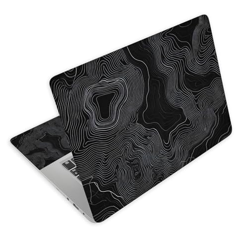 Universal Laptop Skin Decal, 3-Piece Vinyl Protector for 12 13 14 15.6" Notebook, Waterproof Anti-Scratch, Easy Trim & Bubble-Free Finish, Topographic Map Bold Lines - color: Topographic Map Bold Lines