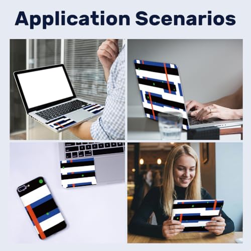 3Pcs Laptop Skin Sticker Decal Abstract PVC Laptop Sticker Fits for 12-16 Inch Notebook Waterproof Scratch Proof Linear Geometric Art Universal Notebook PC Personalized Protector Gift - style: abstract lines
