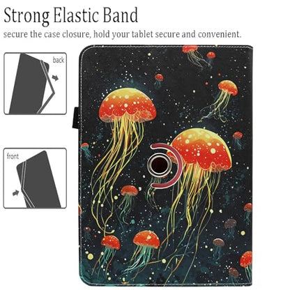 Universal 10 10.1 Inch Android Tablet Case, Dluggs 360 Degree Rotating Multi-Angle Viewing Stand Universal Case Cover for 10 10.1 and All 9.5-10.5 Inch Tablet, Jellyfish - color: Jellyfish