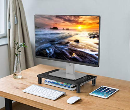 Husky Mounts Monitor Riser Laptop Stand, Adjustable Legs, Stackable, 14.5" x 9.25" x 3.25" Max Height, Matte Black Steel, 1 Stand - size: Single Pack