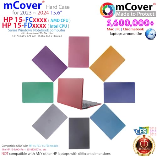 mCover Case Compatible ONLY for 2023-2024 15.6-inch HP Laptop 15-FCxxxx / 15-FDxxxx Series Windows Notebook PC (NOT Fitting Any Other HP Laptop Models) - Black - color: Black