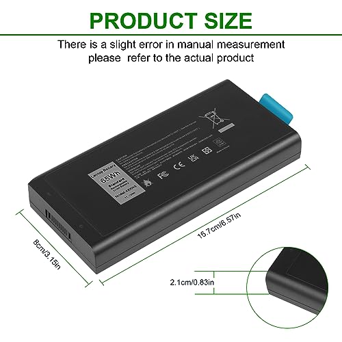 4XKN5 CJ2K1 X8VWF DKNKD Battery Replacement for Dell Latitude 14 Rugged 5404 5414 E5404 Extreme 7404 7414 E7404, P45G P46G P46G001 P46G002 5XT3V 05XT3V VCWGN 0VCHGN 09FN4 XRJDF XN4KN YGV51 453-BBBD - size: 6.57*3.15*0.83inch 4XKN5