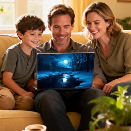 Universal Laptop Skin Sticker Decal for 11.6”12" 13" 13.3" 14" 15" 15.4" 15.6" Reusable Waterproof Scratch-Scratch Resistant Protective Vinyl Laptop Notebook Skin Stickers - Blue Forest Moon - color: Blue Forest Moon