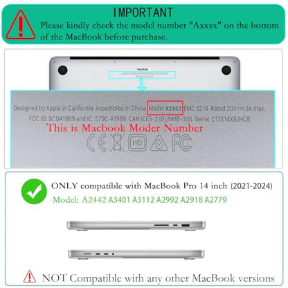 LanBaiLan Compatible with MacBook Pro 14 inch Case 2026 2025 2024 2023 2022 2021 M5 M4 M3 M2 M1 A3434 A3112 A3185 A3401 A2918 A2992 A2779 A2442, Protective Case & Keyboard Cover, Dark Green - color: Dark Green