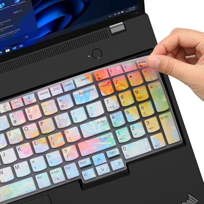 Keyboard Cover for Lenovo ThinkPad E16 Gen 1 16", Thinkpad T16 P16 P16v P16s Gen 2/Gen 1 16", Thinkpad L15 Gen 4/3 15.6" (Not Fit Thinkpad Z16, L15 Gen 2/1)-Iridescent - color: Iridescent