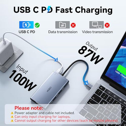 USB C Docking Station Dual Monitor for HP,Laptop Docking Station 3 Monitors | USB C Hub Quad Display USB C Adapter to 4K HDMI+DP+VGA,3USB 2.0,PD,USB C Dock Dongle 8 in 1 Computer Docking Station for Dell