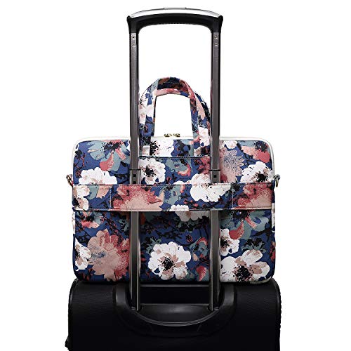 Camellia Pattern Laptop Shoulder Messenger Case Bag With 270 Degree Rebound Bubble Protection For Macbook Pro 15 and 15 inch-15.6 inch Laptop - color: ‎camellia(270 Cushioned)