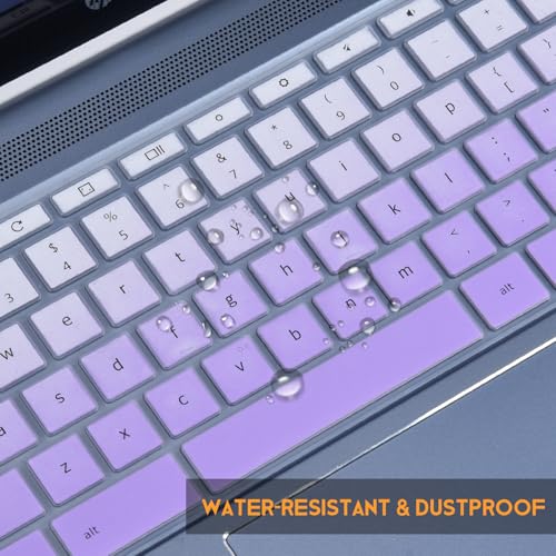 Keyboard Cover for HP 14" Chromebook 14a-na 14a-ca 14B-CA 14a-na0226nr 14a-ne0013dx 14a-na0031wm 14a-na0021nr na1043cl 14a-ca0030wm, HP Chromebook 14A G5 Keyboard Protector,Ombre Purple - color: Ombre Purple