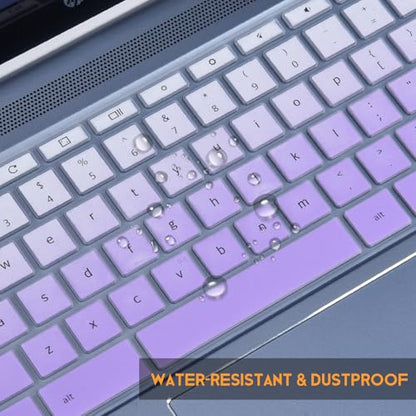 Keyboard Cover for HP 14" Chromebook 14a-na 14a-ca 14B-CA 14a-na0226nr 14a-ne0013dx 14a-na0031wm 14a-na0021nr na1043cl 14a-ca0030wm, HP Chromebook 14A G5 Keyboard Protector,Ombre Purple - color: Ombre Purple