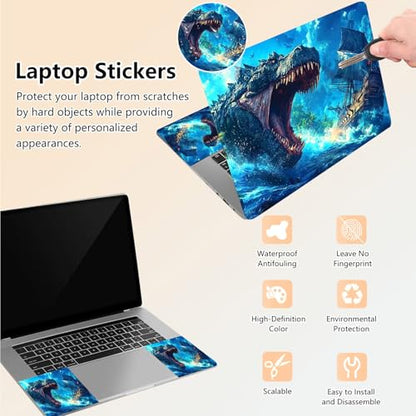Laptop Skin Sticker Decal 15.6 Inch,12 13 13.3 14 15 15.6 in Laptop Netbook Skins for Notebook,Art Decal Removable Waterproof Scratch Resistant,Universal Vinyl Cover,Blue Glitter Dinosaur - color: Blue Glitter Dinosaur