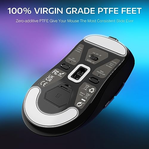 ATTACK SHARK X3 49g Ultra-Lightweight Wireless Gaming Mouse, Black | Bluetooth 5.2/2.4G Wireless/Wired, PAW3395 Gaming Sensor, 26K DPI, 200h Battery Life, Programmable Buttons for PC/Mac/Win - color: Black