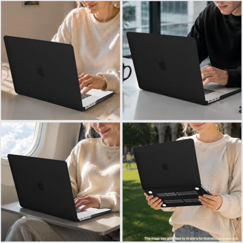 MOSISO Compatible with MacBook Pro 16 inch Case M5 M4 M3 M2 M1 2026-2021 | A3429 A3428 A3403 A3186 A2991 A2780 A2485, Protective Hard Shell Case&Keyboard Cover&Screen Film&Pouch, Black - color: Black