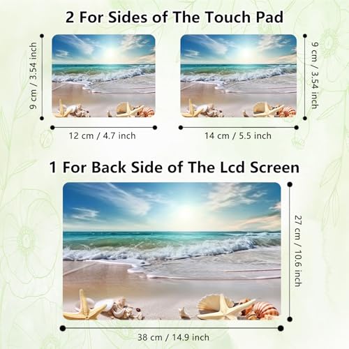 Laptop Skin Sticker Decal, Universal Reusable Vinyl Laptop Cover for 12" 13" 13.3" 14" 15" 15.4" 15.6" Notebook PC, Reusable Waterproof Scratch-Resistant with 2 Wrist Pads,Starfish Beach - color: Starfish Beach