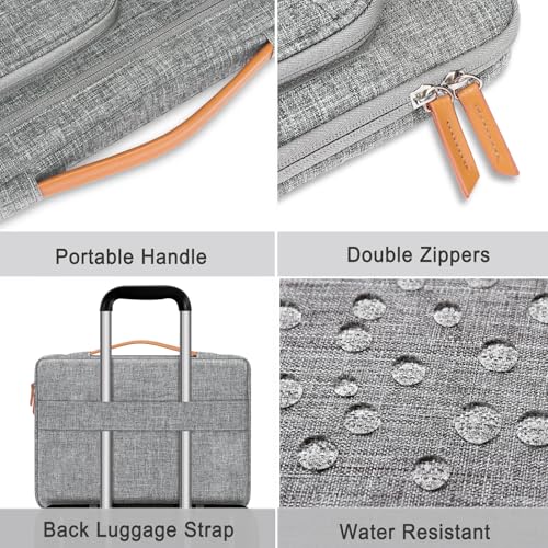 MOSISO 360 Protective Laptop Case 13.3 inch, 13-13.3 inch Laptop Sleeve | Compatible with MacBook Air/Pro 13/14, HP Dell Acer, Side Open Carrying Computer Bag with 5 Accessory Pockets&Belt, Gray - color: Gray, size: 13.3 inch