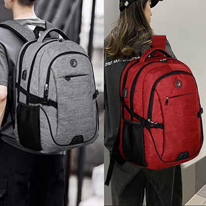 SHRRADOO Travel Laptop Backpack for Men Women, 17 Inch College Computer Bag | Anti Theft Backpack with Combination Lock, Carry On Flight Approved, Fit 17 Inch Laptop, Computer College Bag, Work Daypack - color: Wine Red