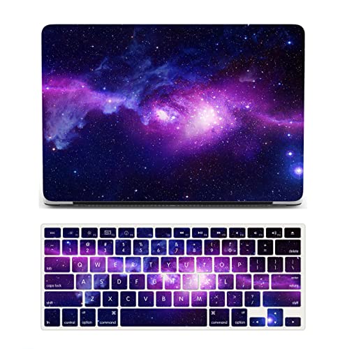 MacBook Air 13 Inch Laptop Case (2010-2017) - Compatible With Model A1466 A1369, Hard Shell Cover & Keyboard Skin - Purple Starry Sky - color: 1266 Purple starry sky, size: Air 13" 2010-2017(A1369/A1466)