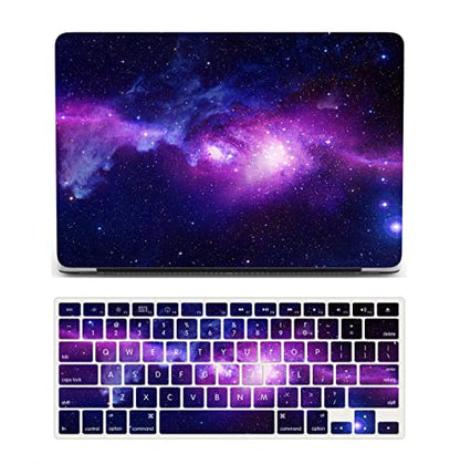 MacBook Air 13 Inch Laptop Case (2010-2017) - Compatible With Model A1466 A1369, Hard Shell Cover & Keyboard Skin - Purple Starry Sky - color: 1266 Purple starry sky, size: Air 13" 2010-2017(A1369/A1466)