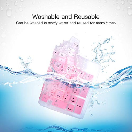 Keyboard Cover for Dell KB216 Wired Keyboard & Dell KM636 Wireless/Dell Optiplex 5250 3050 3240 5460 7450 7050/Dell Inspiron AIO 3475/3670/3477 All-in one Desktop Keyboard Protective Skin, Ombre Pink - color: Ombre Pink