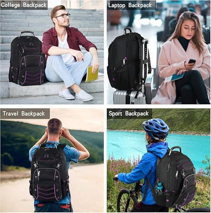 VECKUSON Unisex 18.4 Inch Laptop Backpack, Purple Rfid, For College Students And Adults - color: Purple