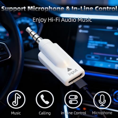 Poyiccot USB C to 3.5mm Jack Audio Adapter 1Pack, USB Type C Female to 3.5mm Male Audio Adapter, Type C to AUX Headphone Stereo HiFi DAC Jack for iPhone 15, MacBook, Car Headphone, White - style: 1 Pack Male to Female White