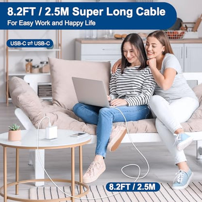 140W Charger for MacBook Pro 14 16 inch MacBook Air 13 15 inch 2026-2021 M5 M4 M3 M2 M1, 140W GaN Power Adapter, 6.6FT USB C to 3 Magnetic 3 Cable, 8.2FT USB C to C Cable【Original Quality】