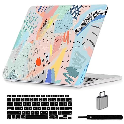 LanBaiLan Compatible with MacBook Air 13 inch Case M5 2026 M4 2025 M3 M2 2024-2022 A3449 A3240 A3113 A2681, 13.6 Plastic Hard Shell Case & Keyboard Cover, Graffiti - color: Graffiti
