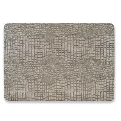 DTangLsm for Crocodile MacBook Air 13 inch Case M1 Chip 2021-2018, Silver | Model M1 A2337 A2179 A1932 | Crocodile Alligator Skin Luxury PU Leather | Protective Hard Shell | Anti Fingerprint & Scratch - color: A20-Crocodile Silver