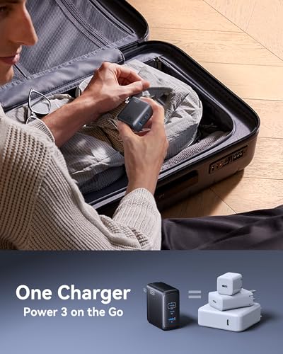 INIU 100W GaN USB C Charger, 3-Port Compact Fast Charging Block with 5ft 100W USB C Cable, Foldable Travel Laptop Charger for MacBook Pro Air 15 14, iPhone 17 16 Pro Max Samsung S26 S25 Dell etc White - color: White