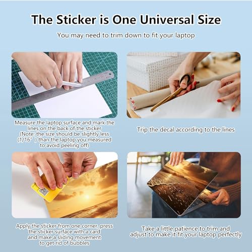 Universal Laptop Skin Sticker with 2 Wrist Pad Skins, Waterproof Scratch Resistant Vinyl Laptop Cover Decal, Cut to Fit for 11–15.6 Inch MacBook HP Dell Lenovo, Beach Sunset - color: Beach Sunset