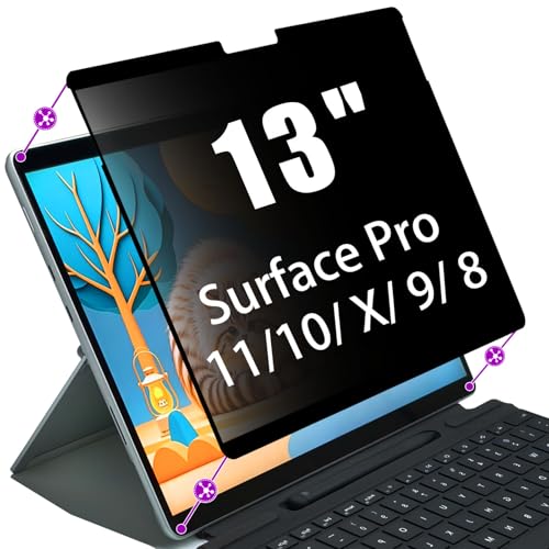 Privacy Screen for Surface Pro 13 Inch (11/10/X/9/8) | Ultra-Thin Edge Adhesive, Touch & Pen Compatible, Anti-Glare, Bubble-Free - size: Surface pro 8/9/X/10/11-13 inch