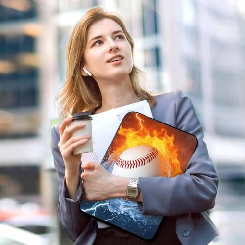 Laptop Sleeve Bag 15.4 15.6 Inch,Baseball Ball in Fire and Water Protective Polyester Computer Cases Laptop Cover Briefcase Bag Tablet Travel Cover - color: LPS-023