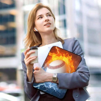 Laptop Sleeve Bag 15.4 15.6 Inch,Baseball Ball in Fire and Water Protective Polyester Computer Cases Laptop Cover Briefcase Bag Tablet Travel Cover - color: LPS-023