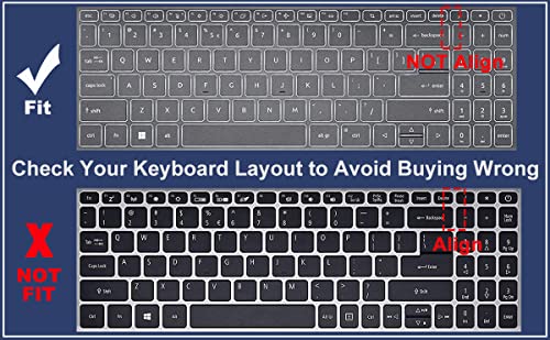 Keyboard Cover for 15.6" Acer Aspire Vero 15AV15-53P-52PG, Aspire 15 A15-41M/51M/61M, Aspire 5 A515-57 A515-57G A515-57-53T2/56UV/51WN/73L5/75RH 15.6 (Not Fit The Older Aspire AV15-51 A515-46~A515-56) - color: Ombremint