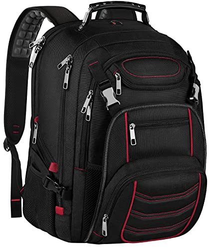 SINVICKO 18.4 Laptop Backpack for Men, Extra Large Gaming Backbag, TSA Friendly Big Capacity Heavy Duty Travel Computer Bag RFID Anti-theft Pocket Backbag,21.2 * 15.5 * 11.5inch Red - color: Rfid 18.4 Inch Red