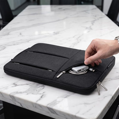 Laptop Case, Water-Resistant Laptop Sleeve Case with Pocket for MateBook, Briefcase Carrying Laptop Cover for 13"-14" - color: Black