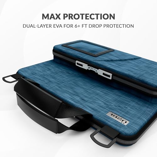 11-11.6 Inch Always-on Chromebook Protective Hard Shell Case Cover with Pouch and Shoulder Strap, Fits MacBook Neo 13 inch - color: Deep Blue