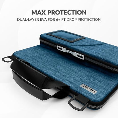 11-11.6 Inch Always-on Chromebook Protective Hard Shell Case Cover with Pouch and Shoulder Strap, Fits MacBook Neo 13 inch - color: Deep Blue