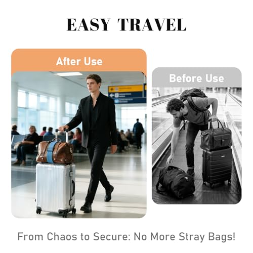Multi Use Strong Adjustable Luggage Connector Straps for Suitcases,2 Pack Flexible Luggage Accessories Elastic Fastening Bag Strap (Blue) - color: Blue