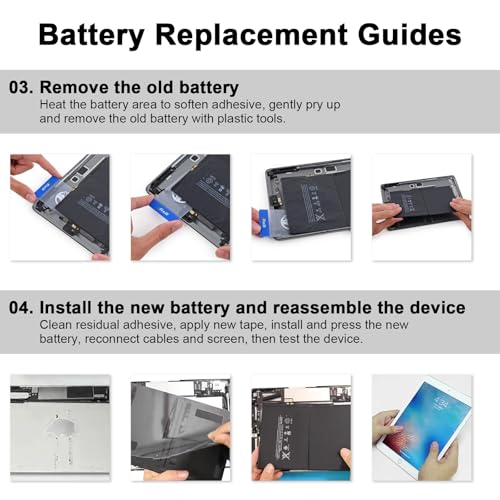 MULS A1484 A1474 Tablet Battery Replacement for iPad 5th 6th 7th 8th 9th | Generation A1822 A1823 A1893 A1954 A2197 A2198 A2270 A2428 A2429 A2430 A2602 A2603 A2604 A1474 A1475 for iPad 5/6/7/8/9/Air 1 - size: 10.04*5.83*0.98 in A1484