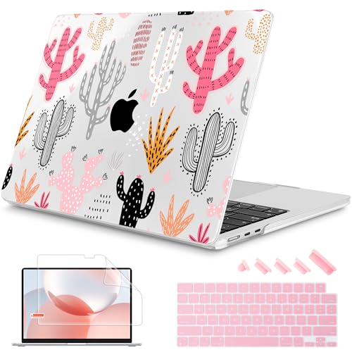 Mektron Designed for 2025/2024/2023 MacBook Air 15 INCH M4 A3241 /M3 A3114 /M2 A2941 Case, Printed Plastic Hard Shell Cover with 15.3" Liquid Retina Display Touch ID, Colorful Cacti - color: Colorful Cacti