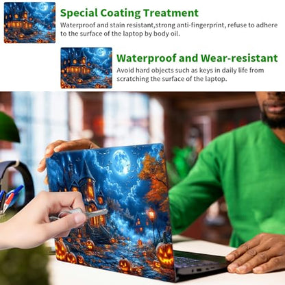 Laptop Skin Sticker Decal, Universal Protective Cover Fit 12 13 14 15.6 Inch Notebook, Reusable Water-Resistant Vinyl Decal w/ 2 Wrist Pads for Business Travel Office, Castle Maple Leaves - color: Castle Maple Leaves