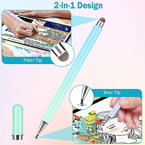 Stylus Pens for Touch Screens, 4 Pcs High Precision Disc Stylus with Magnetic Cap, 2 in 1 Stylus Pen Compatible with iPhone, iPad Pro, Mini, Air and Samsung Tablets - color: Gradient