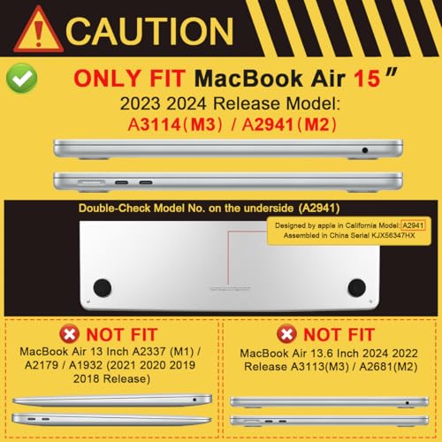 Batianda Case for MacBook Air 15" with M5 M4 M3 M2 Chip, Moon in Sky | 4-in-1 set with Sci-fi galaxy universe design, lightweight slim hard shell protection for men, gamers, and tech fans - color: Moon in Sky