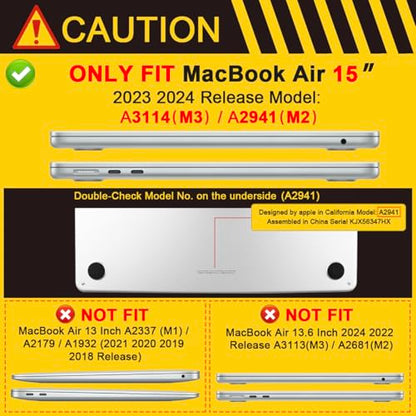 Batianda Case for MacBook Air 15" with M5 M4 M3 M2 Chip, Moon in Sky | 4-in-1 set with Sci-fi galaxy universe design, lightweight slim hard shell protection for men, gamers, and tech fans - color: Moon in Sky