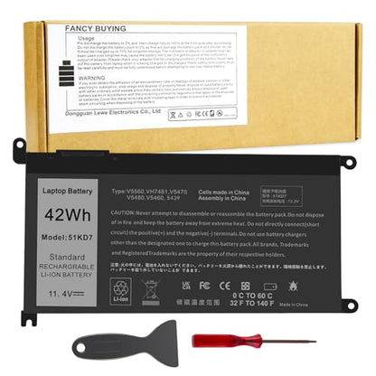 Fancy Buying 51KD7 Laptop Battery Replacement for Dell Chromebook 11 3100 3180 3189 5190 3181 2-in-1 14 3400 Series P28T001 Y07HK FY8XM 0FY8XM - size: 6.89*3.5*0.24inch