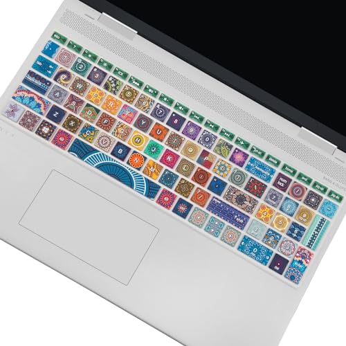 Keyboard Cover for HP Envy x360 15m-bp/bq /2020 2019 HP Pavilion 15/ HP Pavilion x360 15.6” Series/HP Envy 17 17.3" Series/HP Laptop 15t 17t 17-ca0011nr 17-by0040nr, Bohemian - color: Bohemian