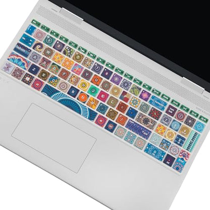 Keyboard Cover for HP Envy x360 15m-bp/bq /2020 2019 HP Pavilion 15/ HP Pavilion x360 15.6” Series/HP Envy 17 17.3" Series/HP Laptop 15t 17t 17-ca0011nr 17-by0040nr, Bohemian - color: Bohemian