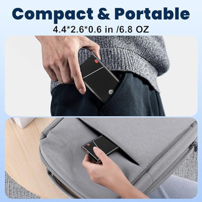 Aaoyun Portable Charger Power Bank, 10000mAh 22.5W PD Fast Charging Powerbank with Built-in USB C Cable, Slim External Phone Battery Pack for iPhone 17/16/15 Samsung S24 Android etc (Black) - color: Black-10000mah