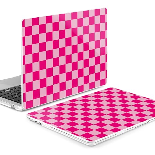 MEEgoodo for M5/M4/M3/M2 MacBook Air 15 inch Case 2026 2025 2024 2023, Case Fit Model (A3448/A3241/A3114/A2941) for MacBook Air 15.3 inch, Rose&Light Pink Checkerboard - color: Rose&Light Pink Checkerboard